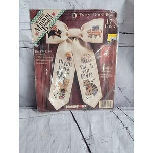 Dimensions 72292 Debbie Mumm the cats rule Front Door Bow Cross Stitch Kit
